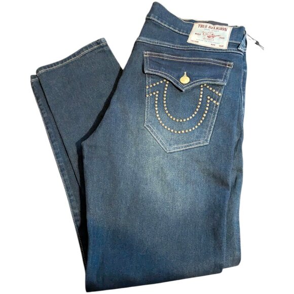 True Religion Geno Studded Horseshoe Relaxed Slim Jeans | NWT - Picture 1 of 8